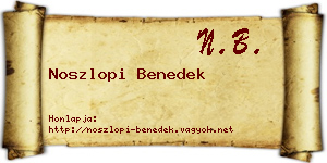 Noszlopi Benedek névjegykártya